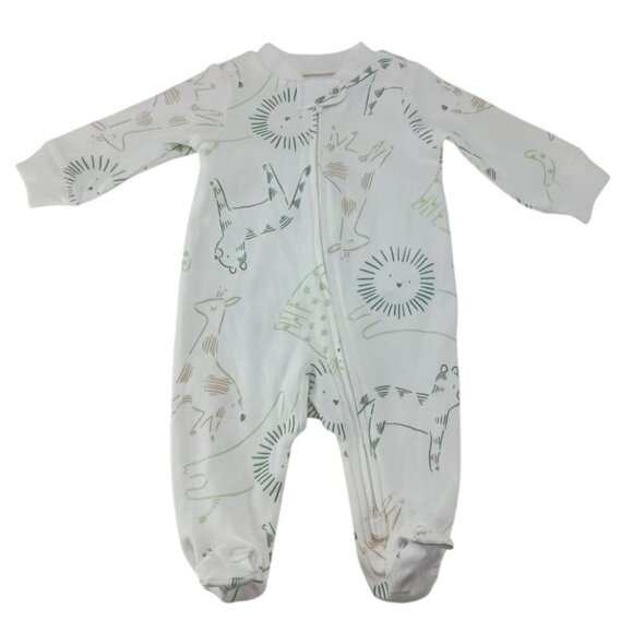 Carter's Other - Carter's Baby Animals 2-Way Zipper Footie Pajamas Sz.3M White Sleep & Play